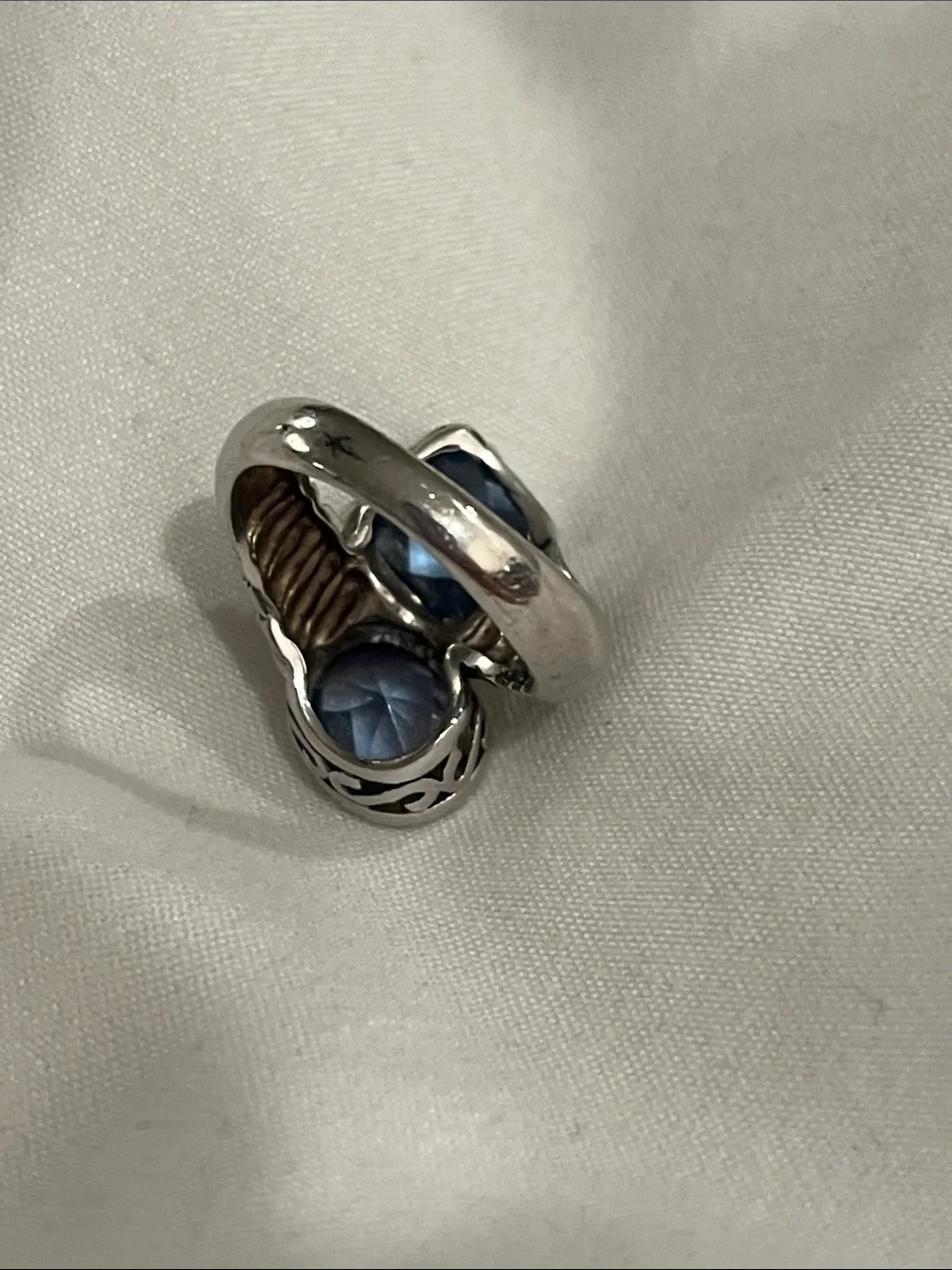 Blue Topaz Sterling Silver Bypass Ring